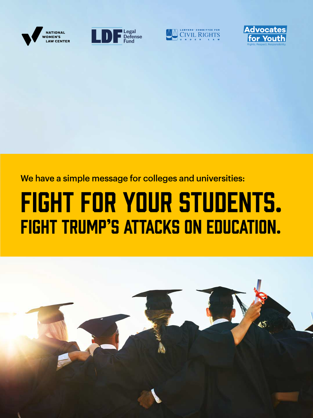 NWLC, LDF, and Lawyers&rsquo; Committee Urge Colleges and Universities to Support the Foundational Values for Higher Education
