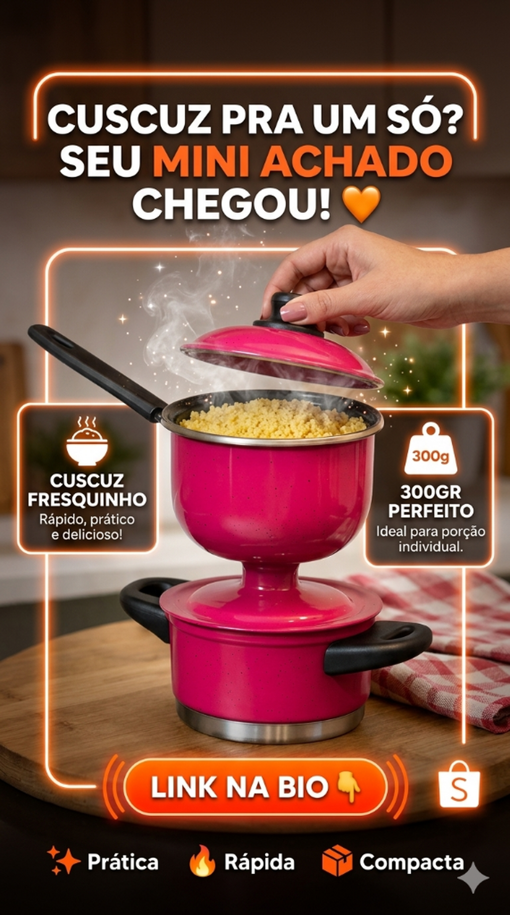 Mini Cuscuzeira Pequena |ndividual Nordestino n&ordm; 10