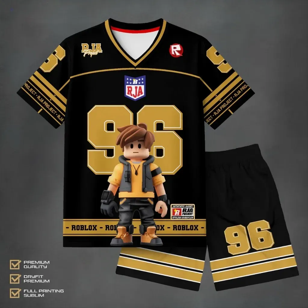 Setelan Baju Jersey Sporty Full Printing 3-10 Tahun