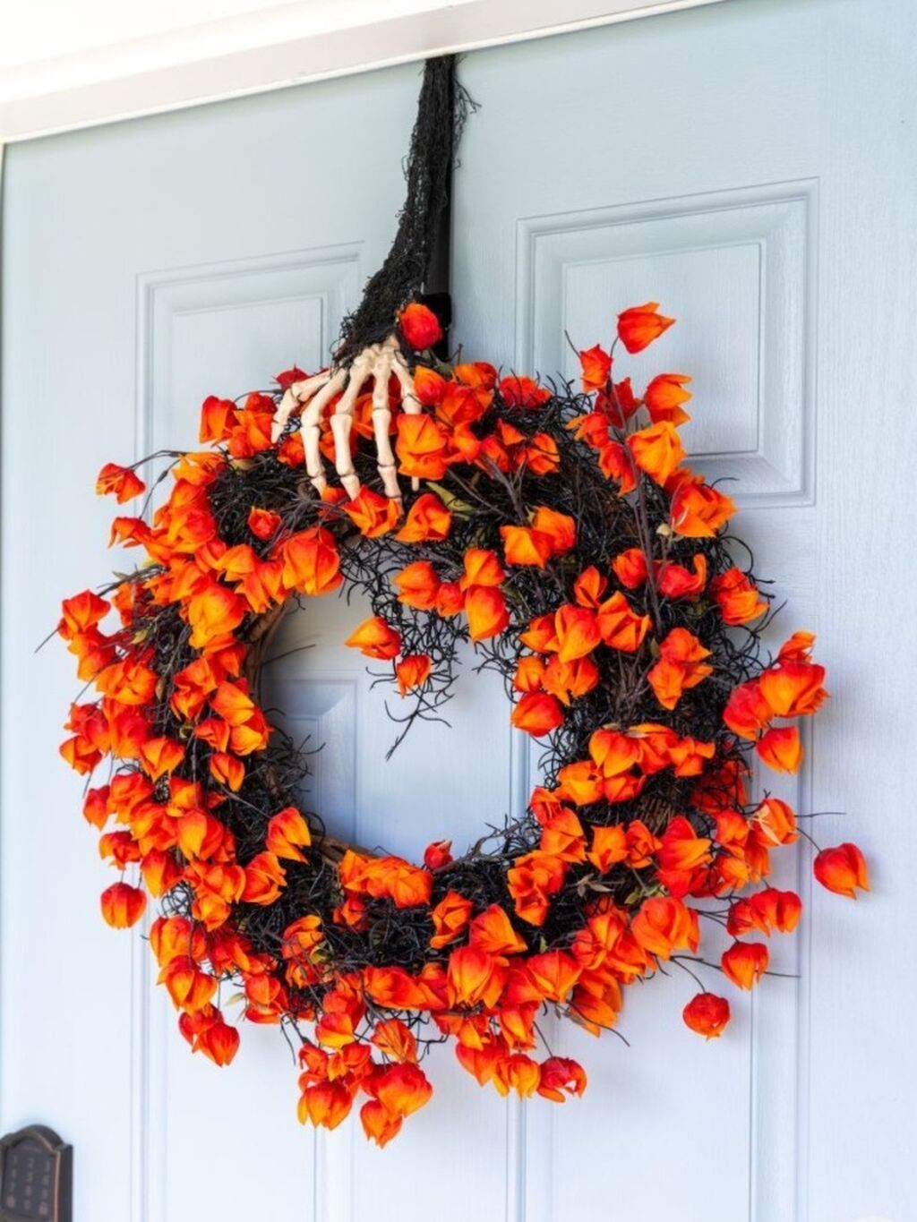 DIY Skeleton Hand Wreath Holder
