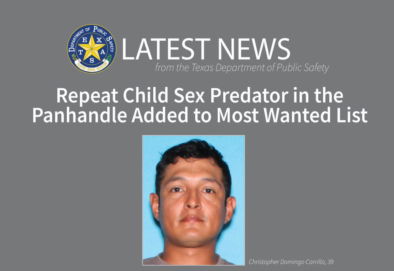 Carrillo Sex Offender 10 Most Wanted PR