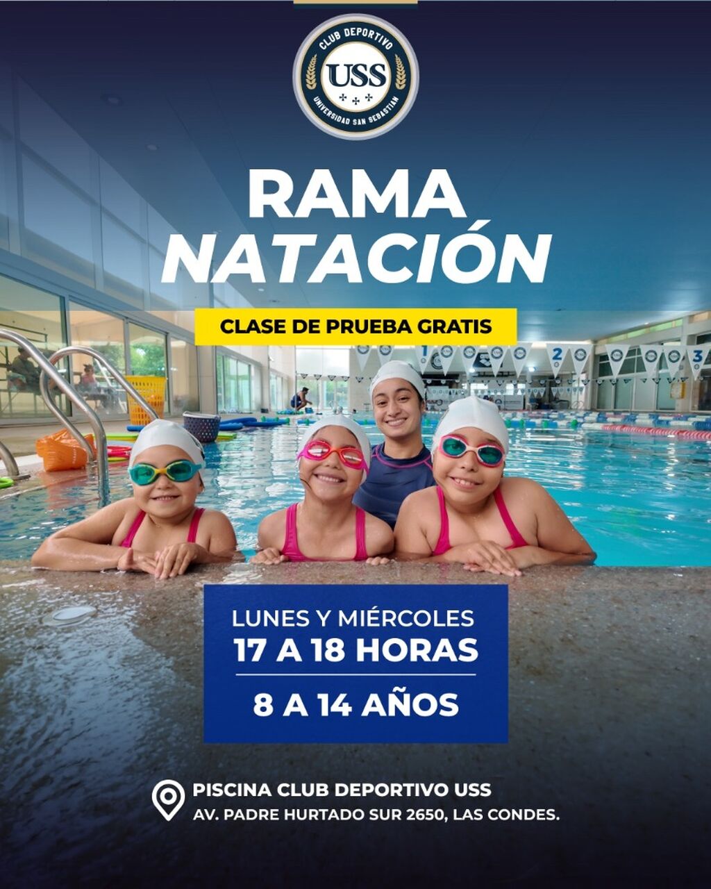 Clase de Prueba Nataci&oacute;n - 8 a 14 a&ntilde;os