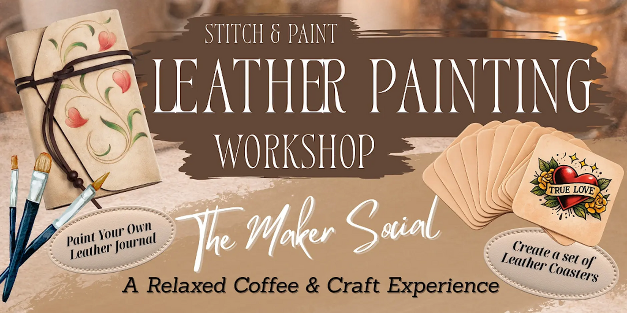 The Maker Social: Leather Workshop Sip, Stitch & Paint