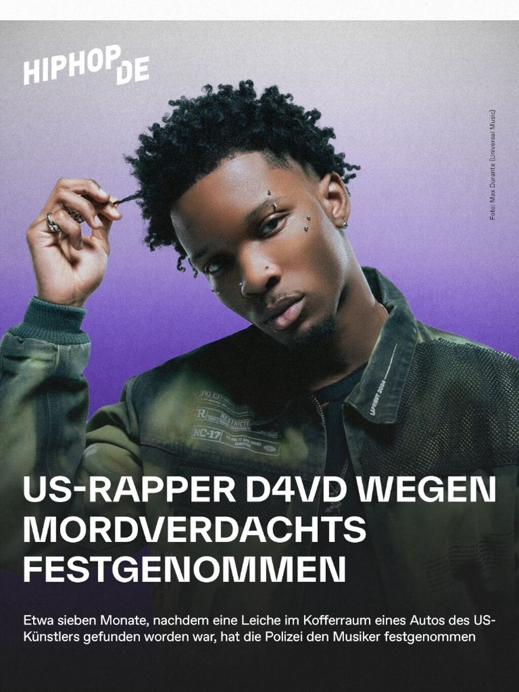 US-Rapper d4vd wegen Mordverdachts festgenommen