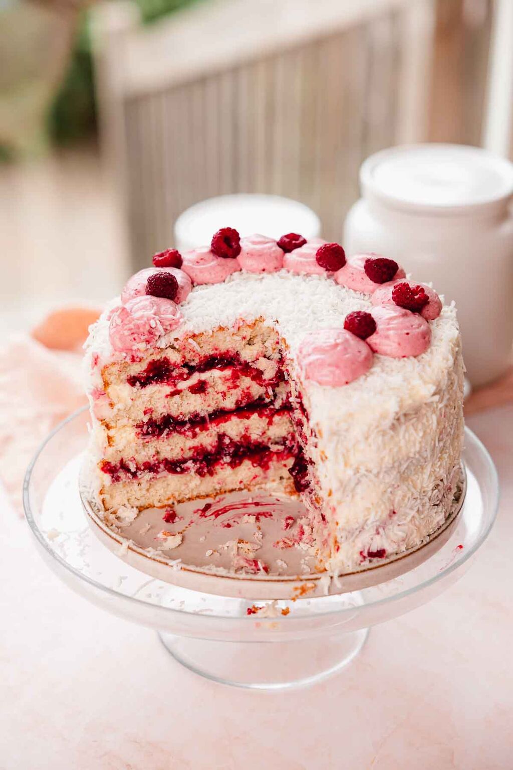 Raspberry Coconut Cake