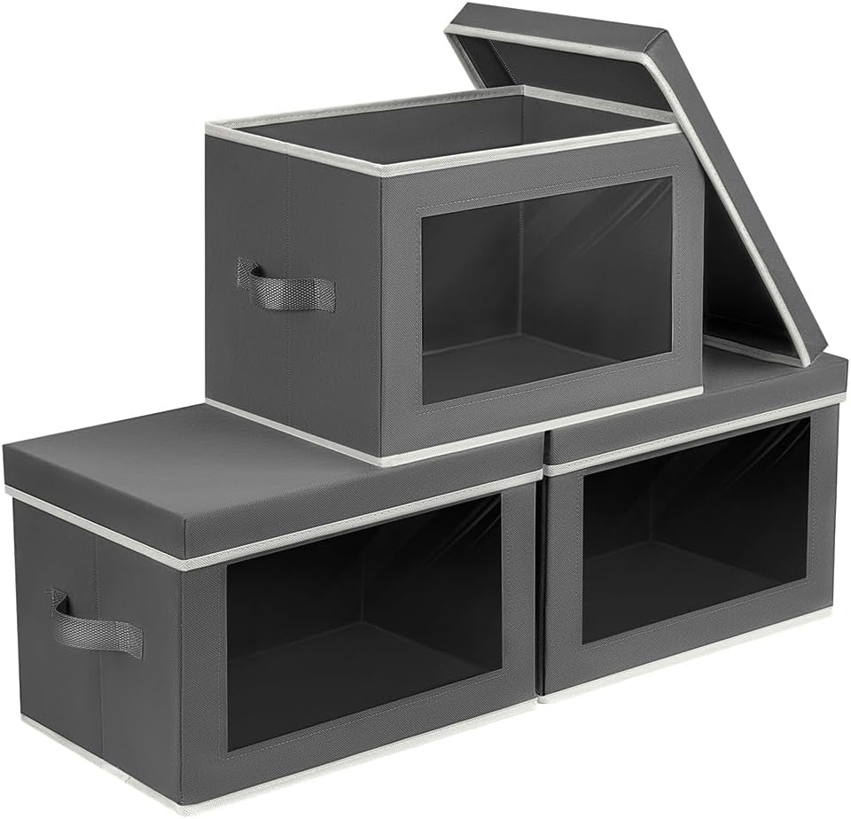 Fabric Storage Boxes with Lids: $17