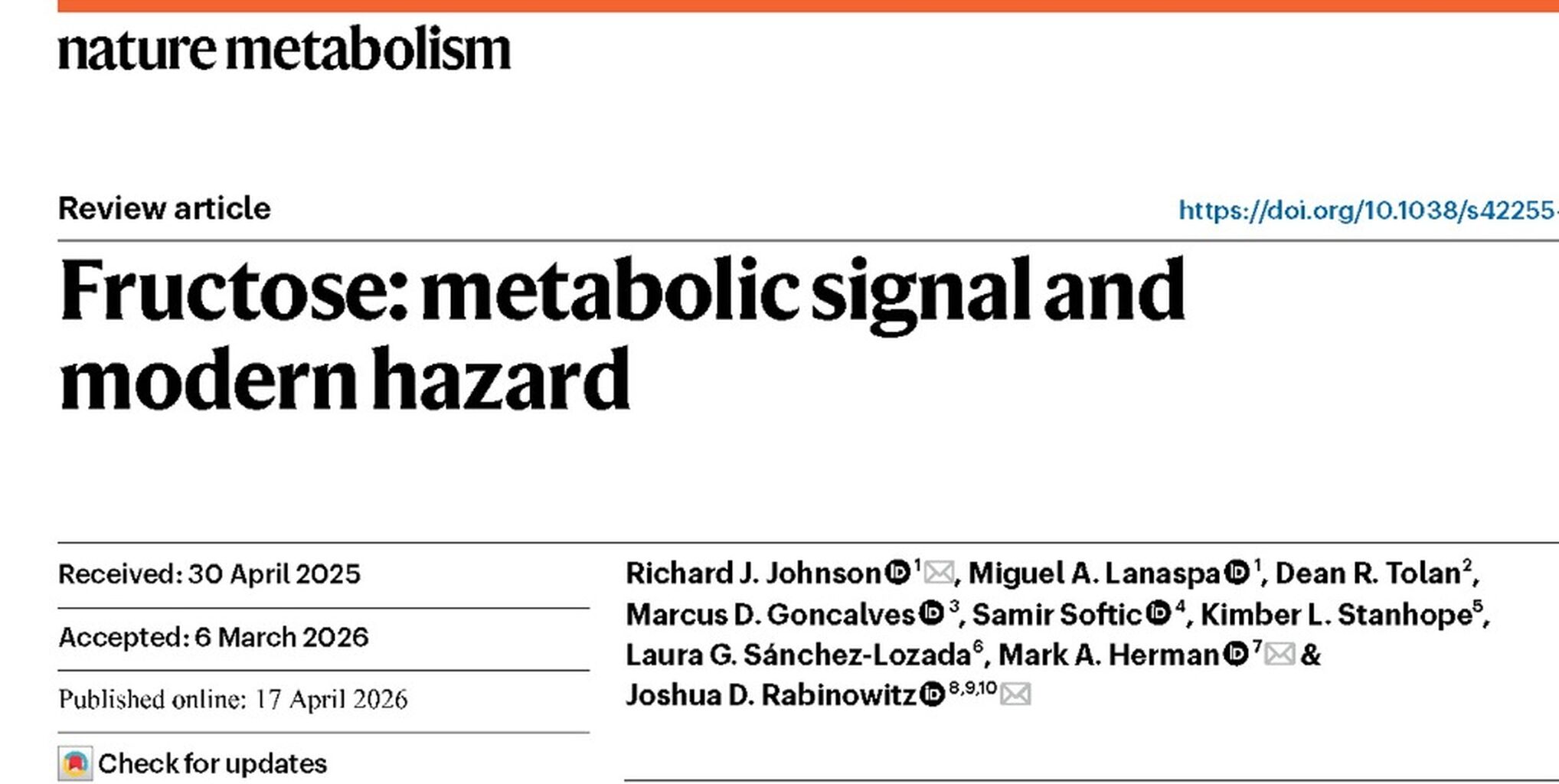 Fructose: Metabolic Signal and Modern Hazard