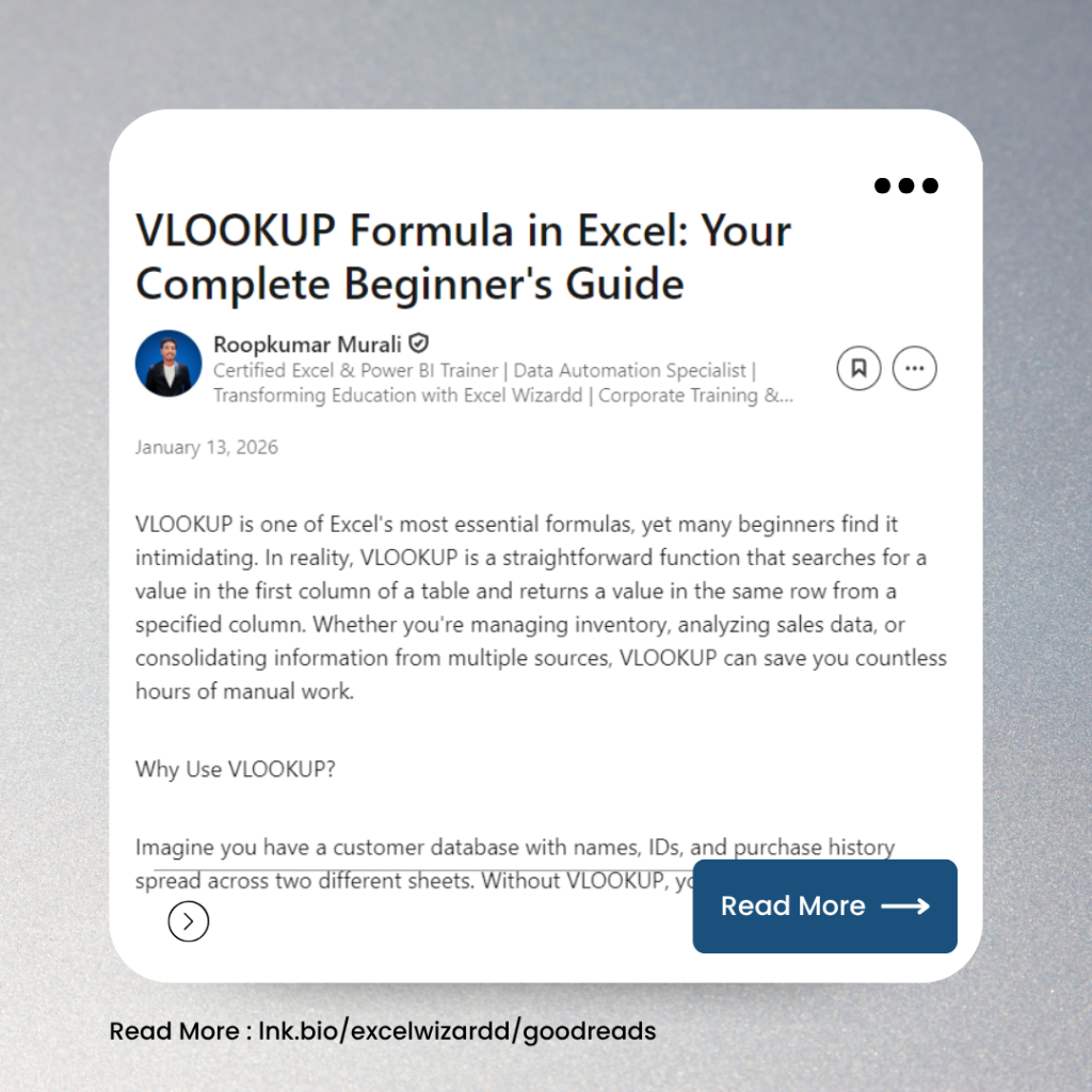 🔎 VLOOKUP Formula in Excel: Your Complete Beginner's Guide 