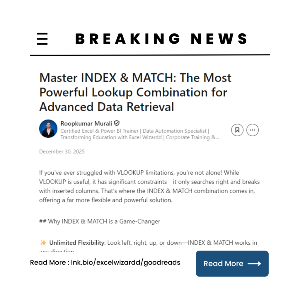 ✨ Master INDEX & MATCH: The Most Powerful Lookup Combination for Advanced Data Retrieval 