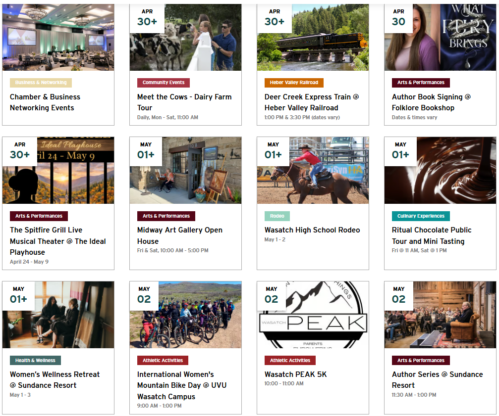 Upcoming Events in Heber Valley, Utah