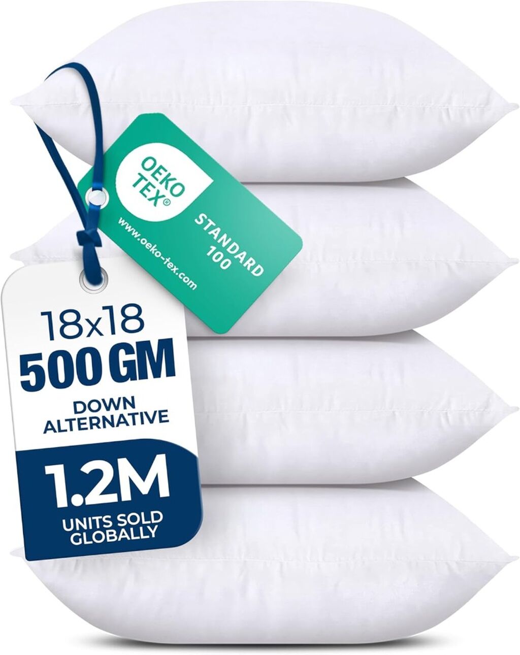 18 x 18 Inches Utopia Bedding Throw Pillows (4, White): $20+