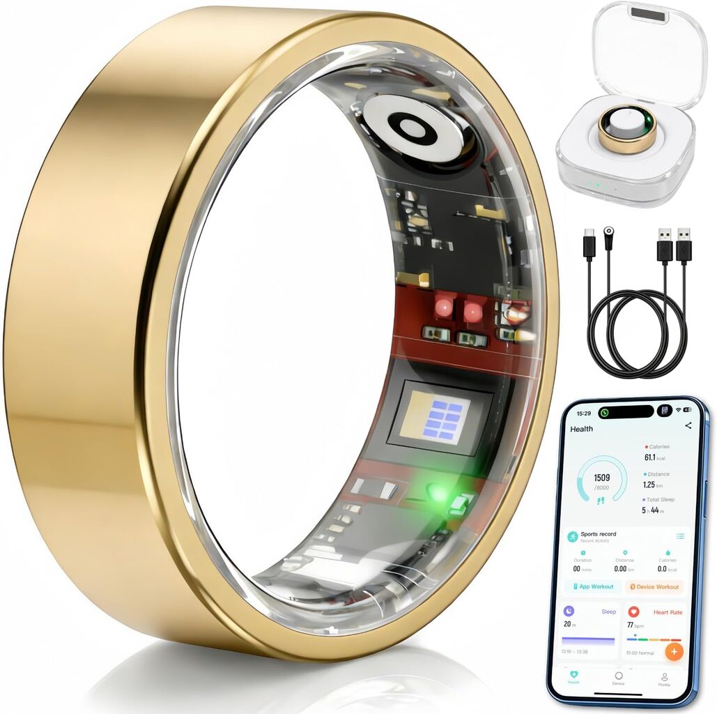Smart Ring Health & Fitness Tracker for Men & Women &ndash; Sleep, Heart Rate & SpO...