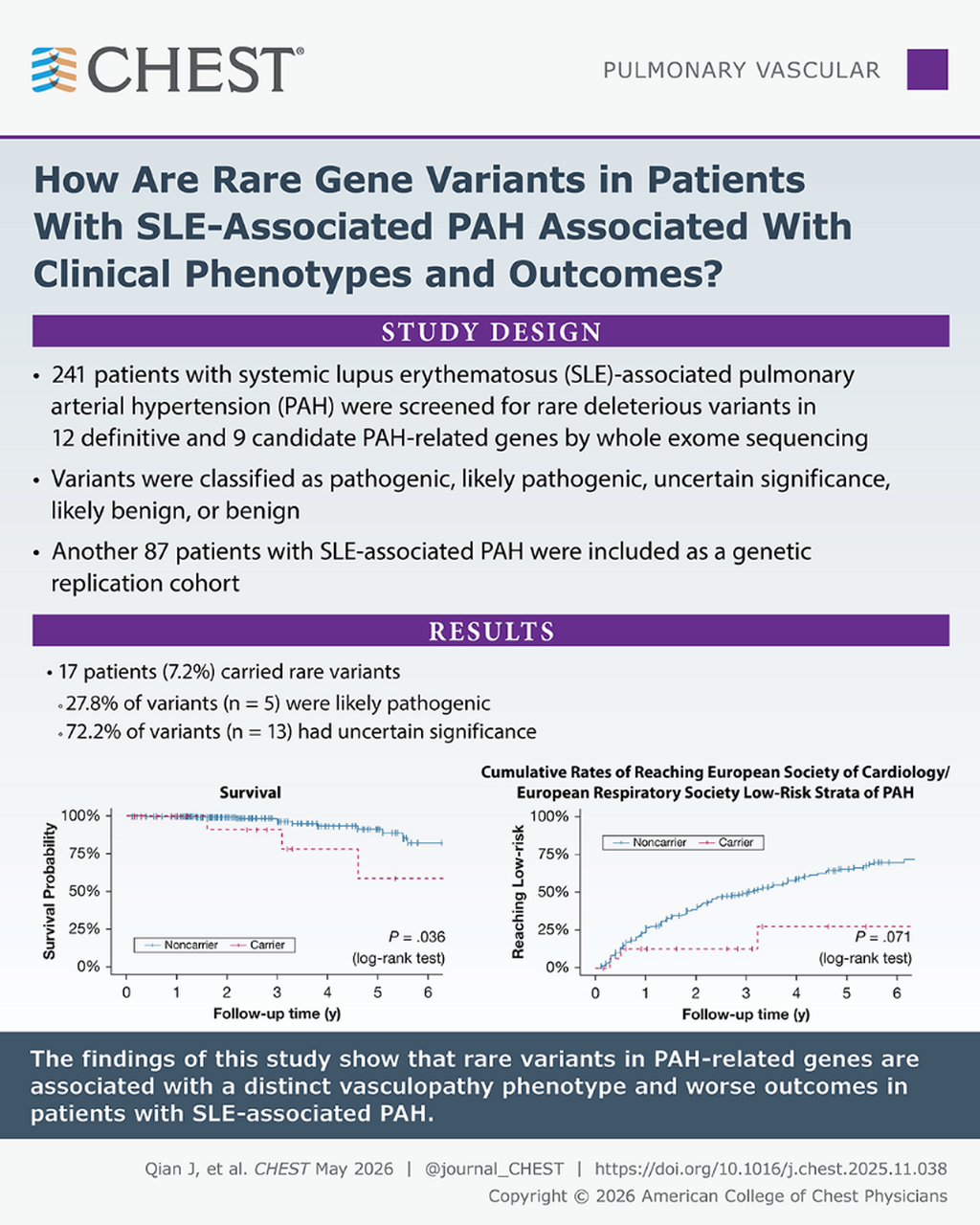 Rare variants in PAH-related genes associate with a distinct vasculopathy phenotype and worse outcomes in patients with systemic lupus erythematosus-associated pulmonary arterial hypertension
