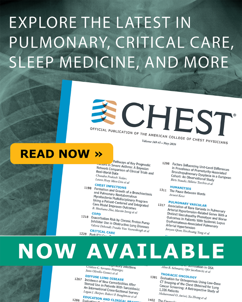 CHEST Journal May Issue: Now Available