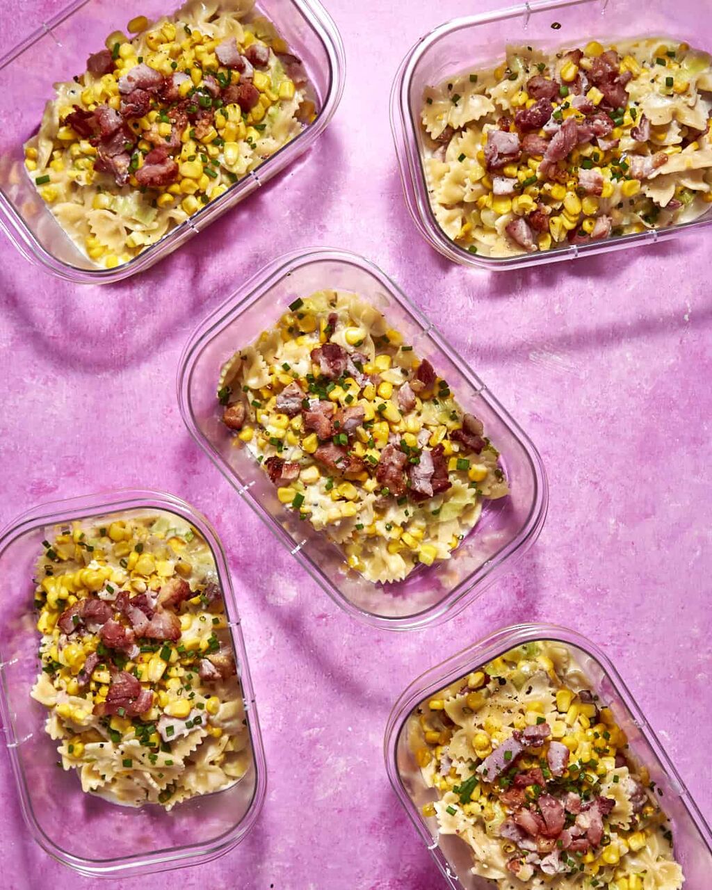 Creamy Corn Pasta with Bacon and Leek
