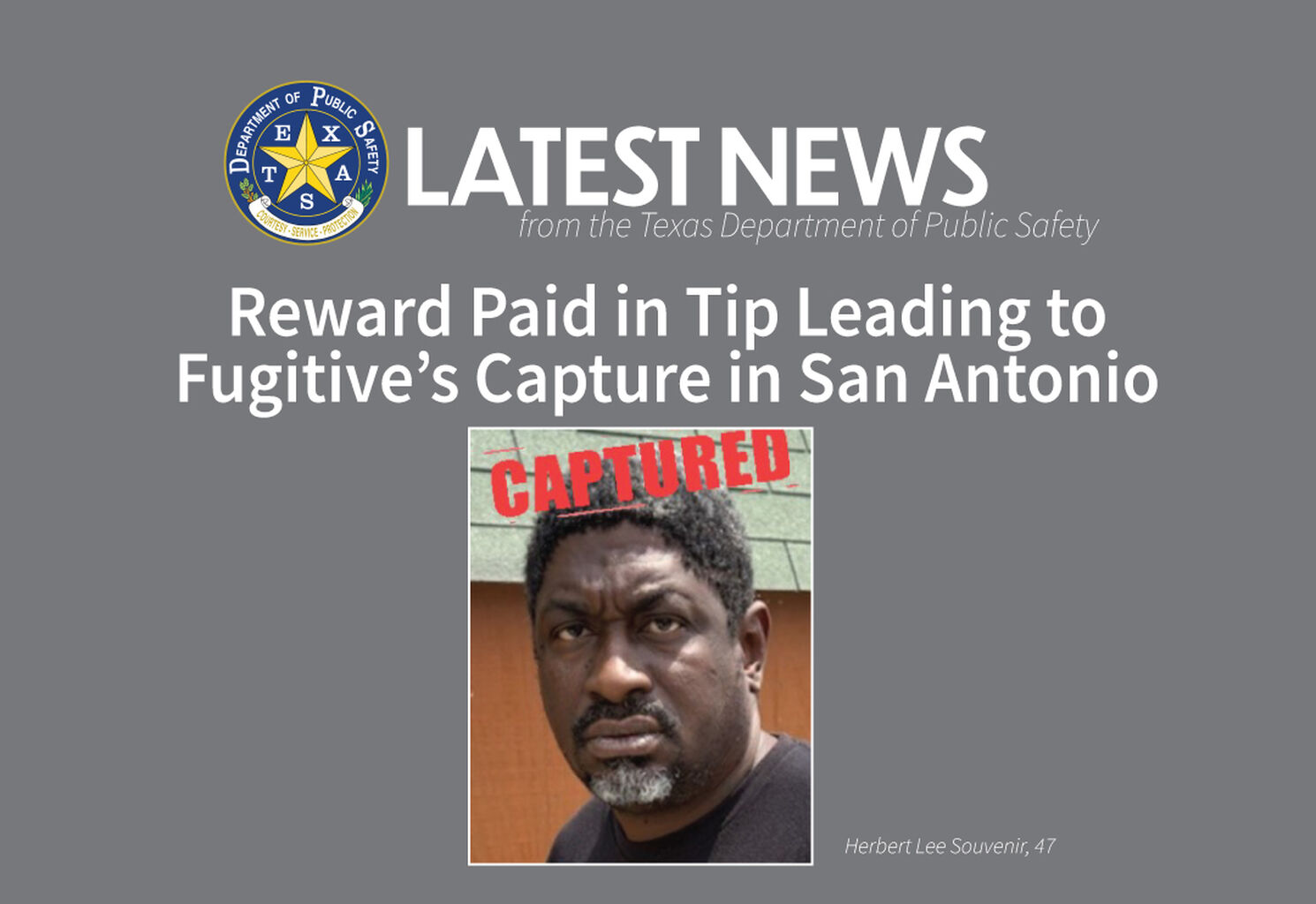 Captured Fugitive Souvenir in San Antonio