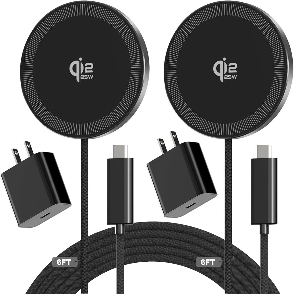 25W Magnetic Wireless Charger, 6FT Fast Charging Pad Qi2.2 Wireless Charge fo...
