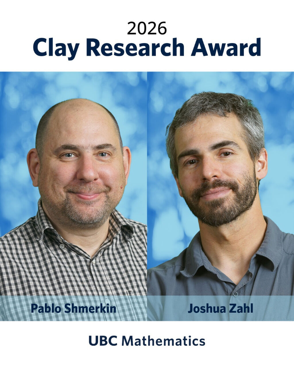 Pablo Shmerkin and Joshua Zahl Awarded the 2026 Clay Research Award