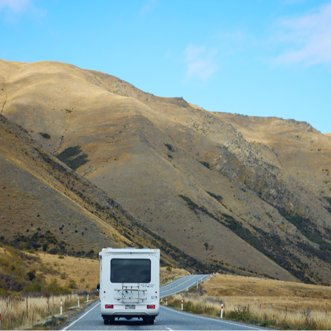 Driving in New Zealand.