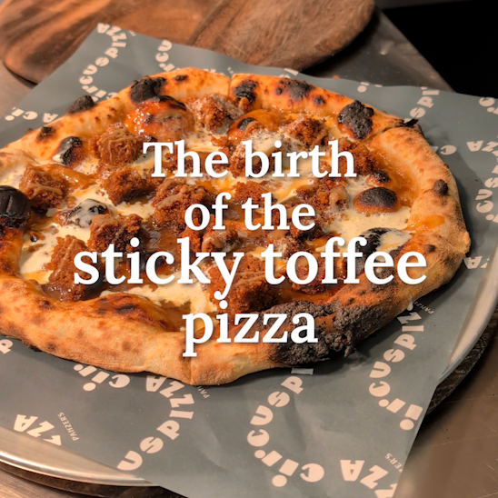 Sticky toffee pizza reel