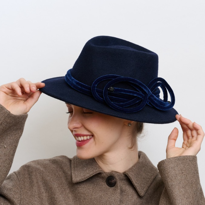 Pitch Blue Piped Trilby