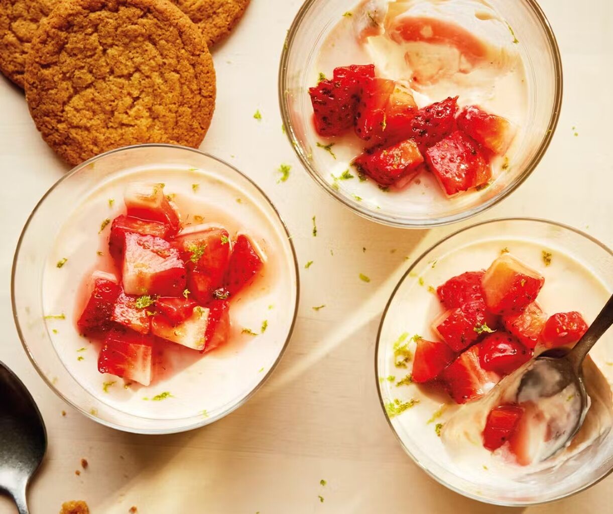 🍓🍋&zwj;🟩Strawberry & lime posset