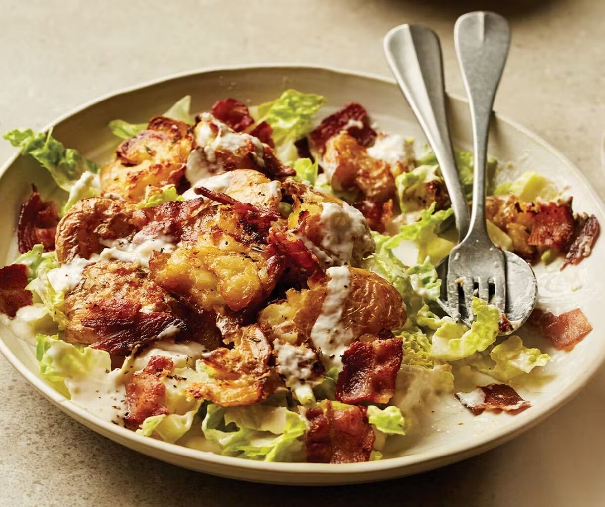 🥔🥗 Smashed potato & bacon Caesar