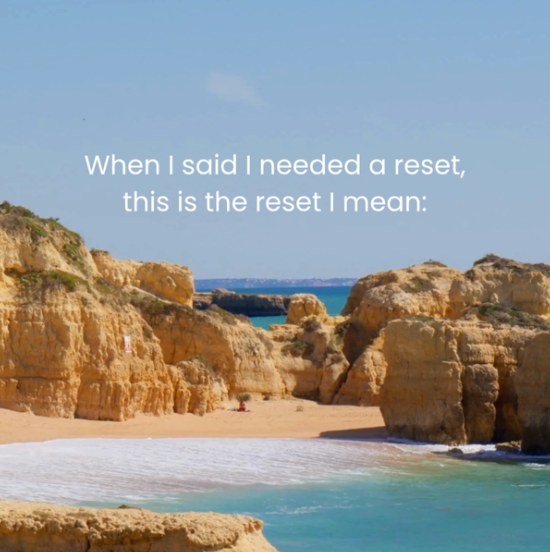 When I said I needed a reset, this is the reset I mean.