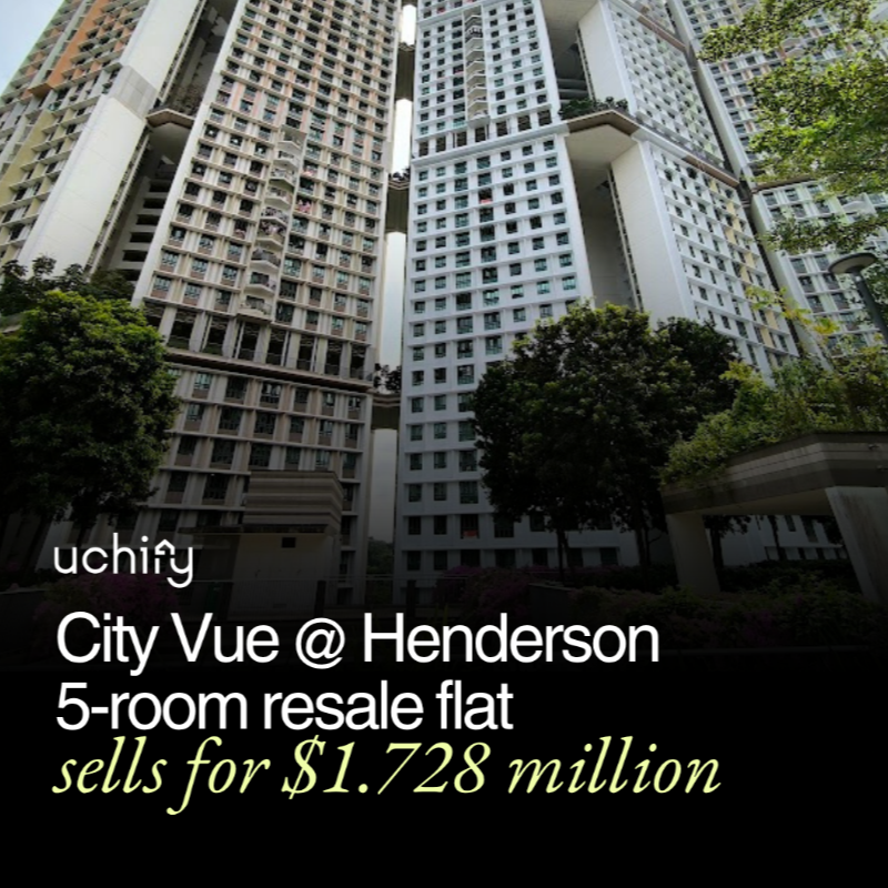 5-Room HDB Flat At City Vue @ Henderson Sells For $1.728M, New All-Time High For Resale Flats