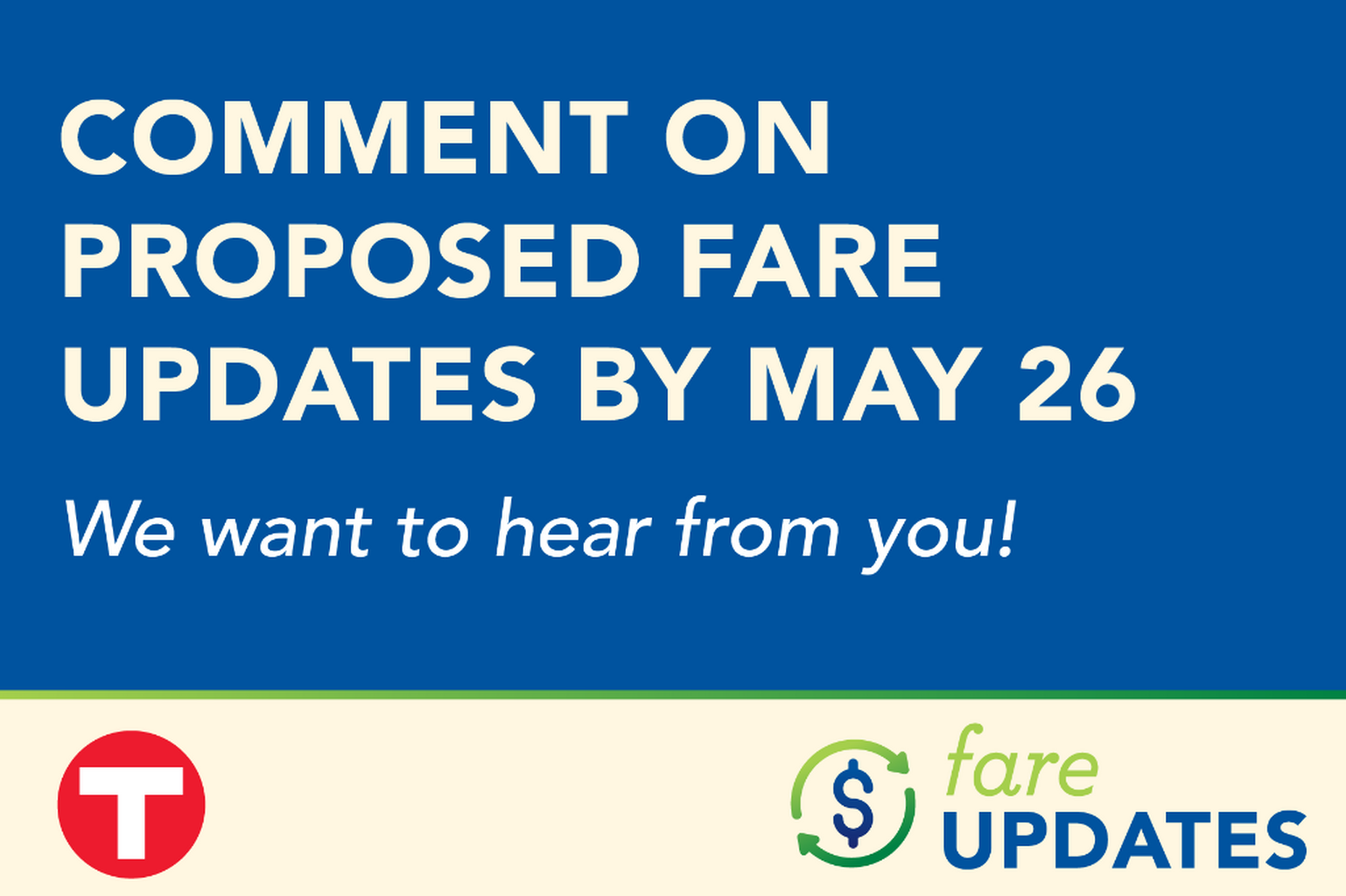 Comment on Proposed Fare Updates