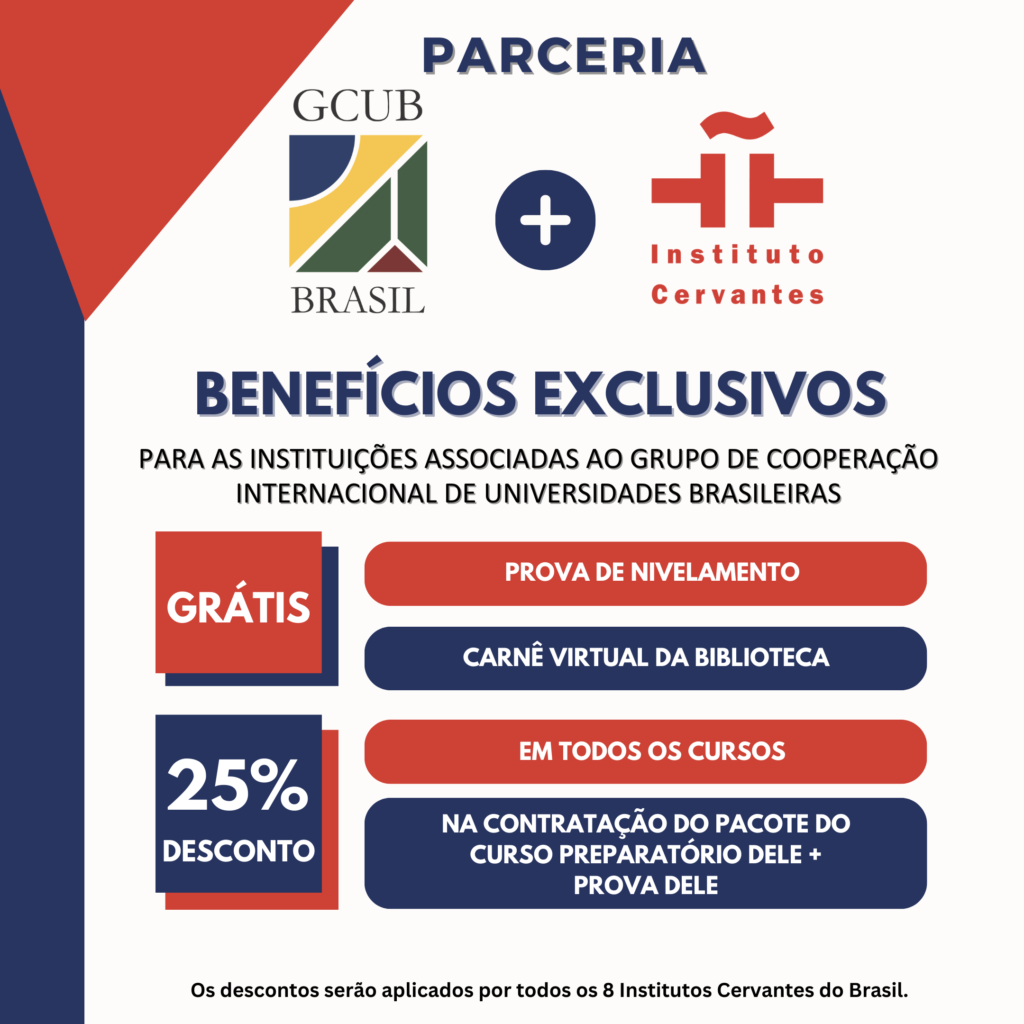 Benef&iacute;cios GCUB em parceria com Instituto Cervantes para maio/2026