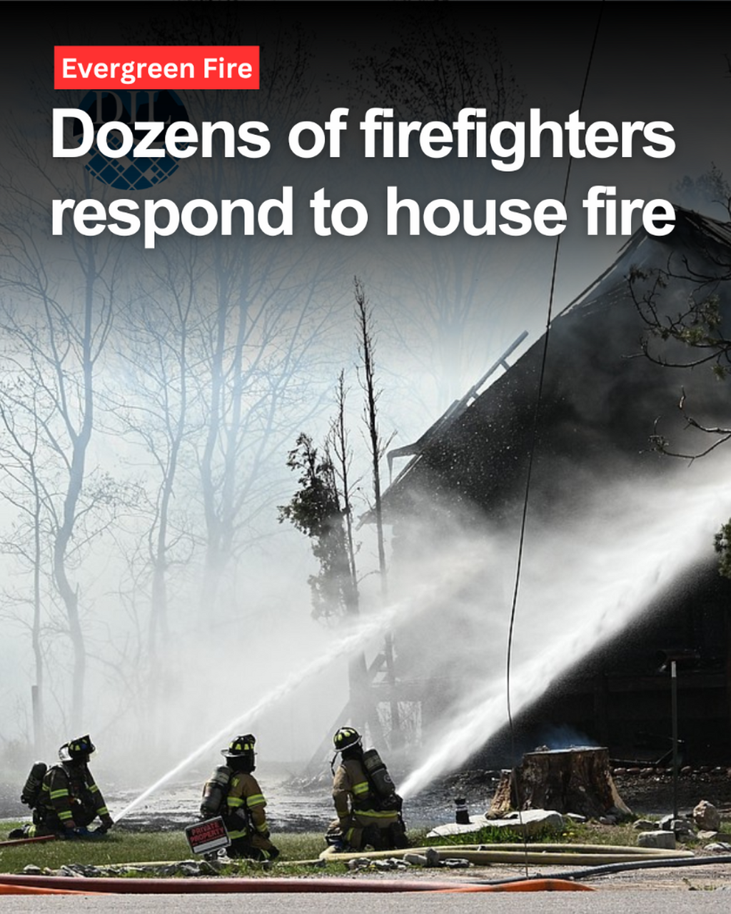 Dozens of firefighters respond to house fire in Evergreen