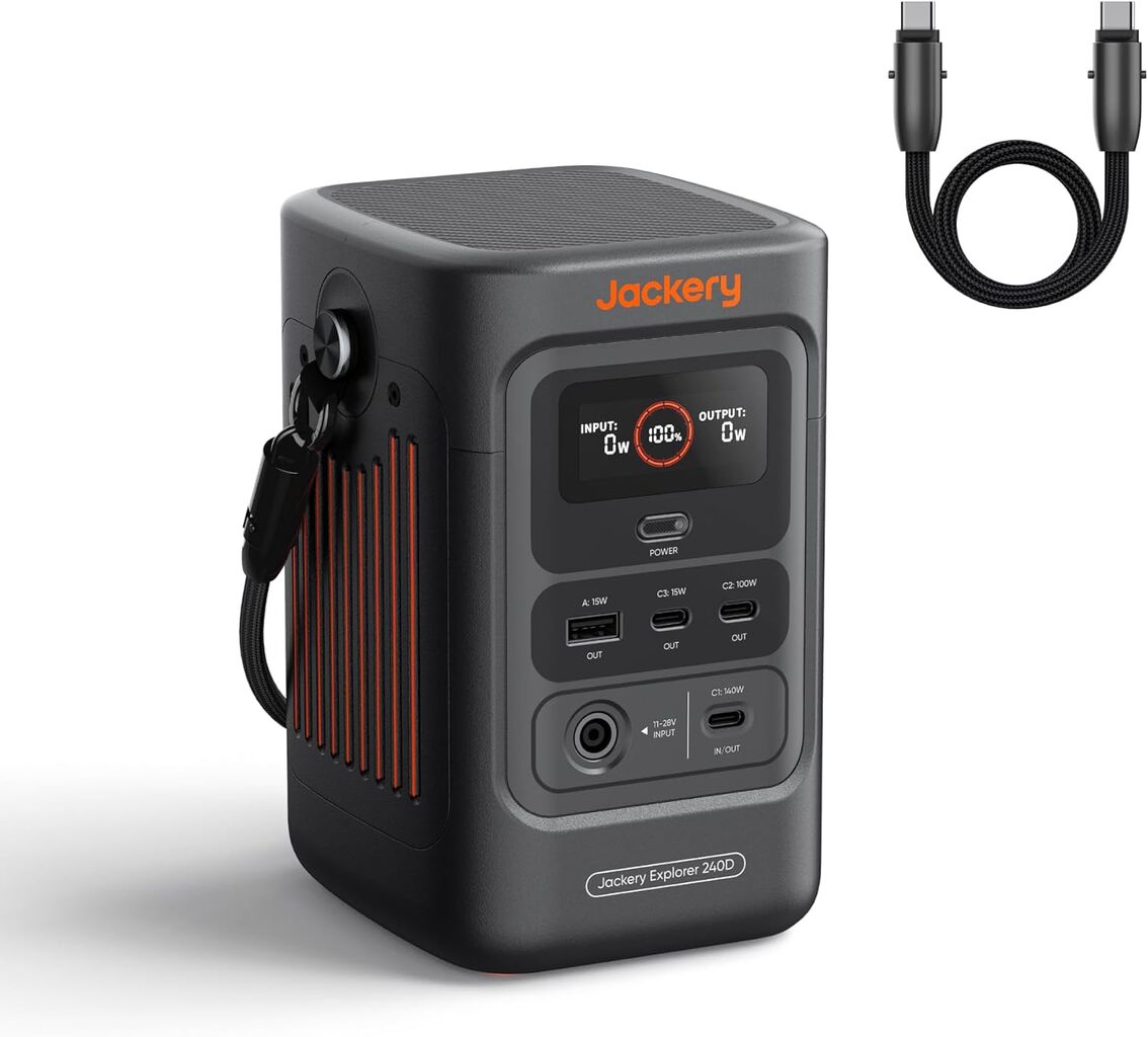 Jackery Explorer 240D Power Bank (80,000mAh), LiFePO4 Battery 256Wh Portable ...