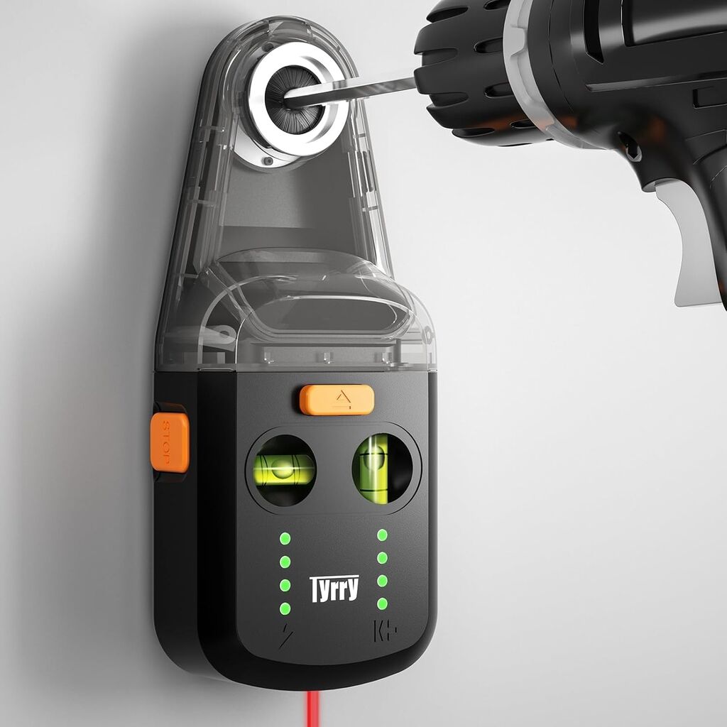 4-in-1 Laser Level with Line Laser, Drill Dust Collector, Wall Bracket, Elect...