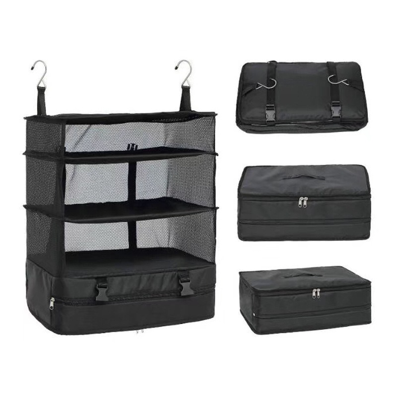 Hanging Travel Organizer 3-Shelf Portable Closet