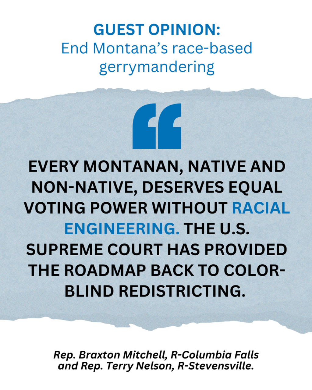 End Montana&rsquo;s race-based gerrymandering