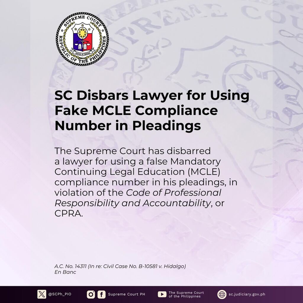 SC Disbars Lawyer for Using Fake MCLE Compliance Number in Pleadings