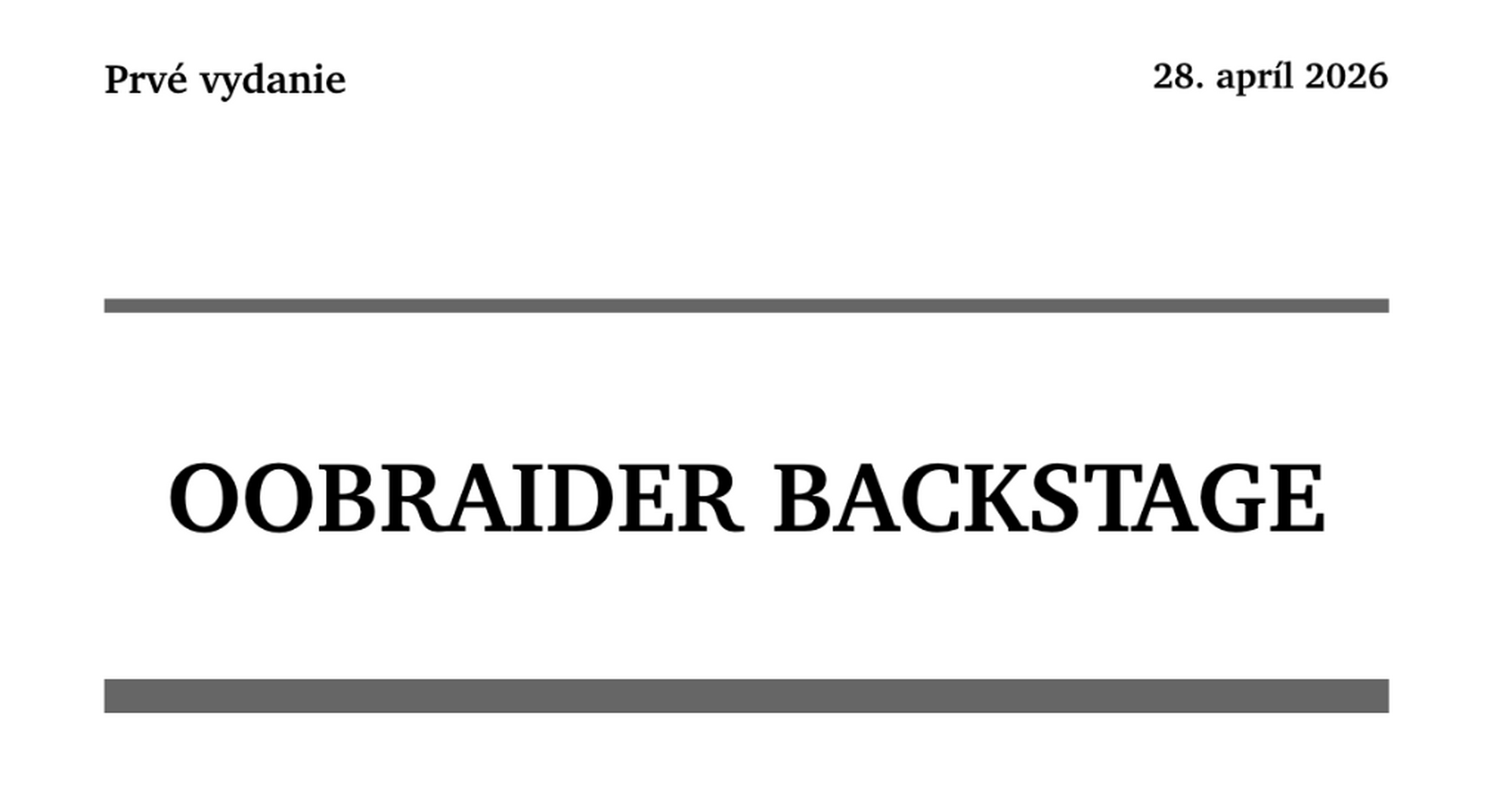oobraider backstage &ndash; pravideln&yacute; newsletter Olgy Olikovej o tvorbe &uacute;česov. PRihl&aacute;s sa zadarmo na odber tu