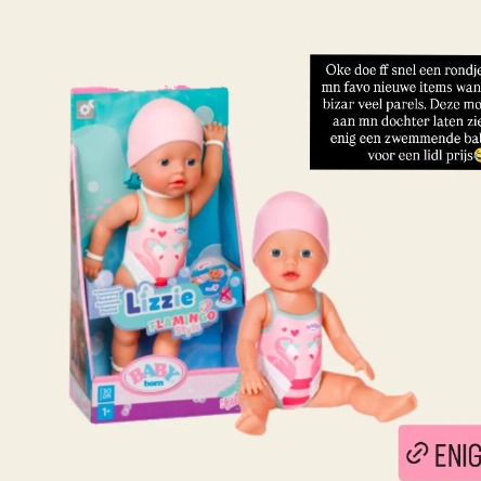 Budget baby Born die kan zwemmen bij lidl 😍