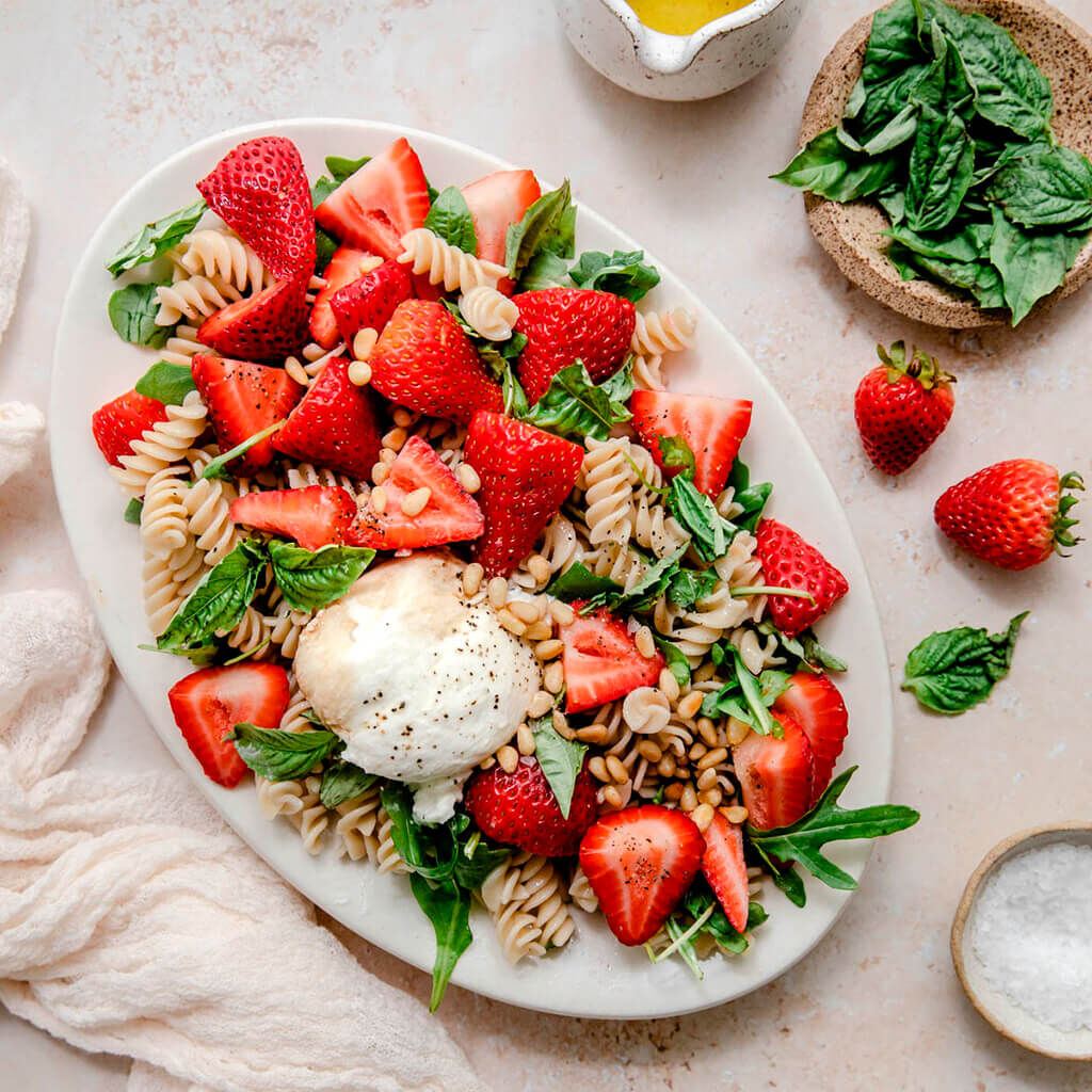 Strawberry Burrata Pasta Salad - California Strawberry Commission