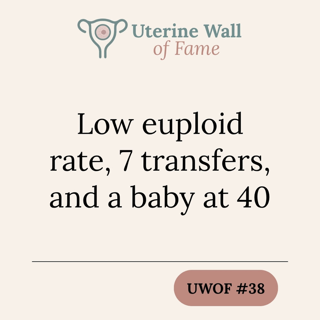UWOF #38: Low euploid rate, 7 transfers, and a baby at 40