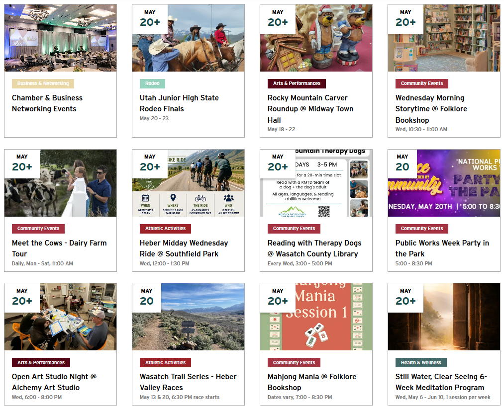 Upcoming Events in Heber Valley, Utah
