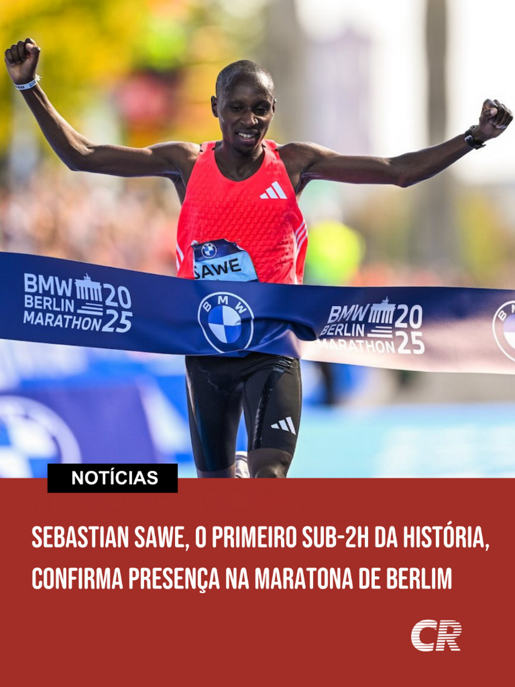 Sebastian Sawe, o primeiro sub-2h da hist&oacute;ria, confirma presen&ccedil;a na Maratona de Berlim