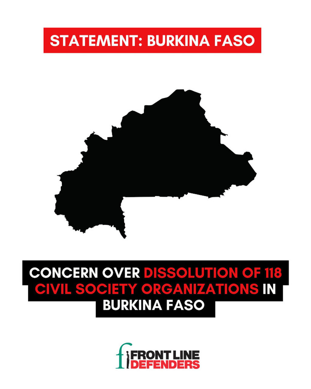 Burkina Faso: the dissolution of 118 civil society organizations in Burkina Faso increases risks for human rights defenders