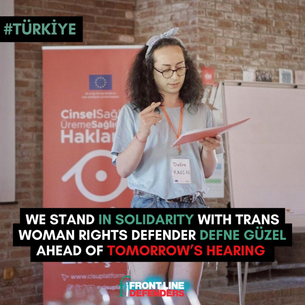 Judicial harassment of LGBTQI+ rights defender Defne G&uuml;zel