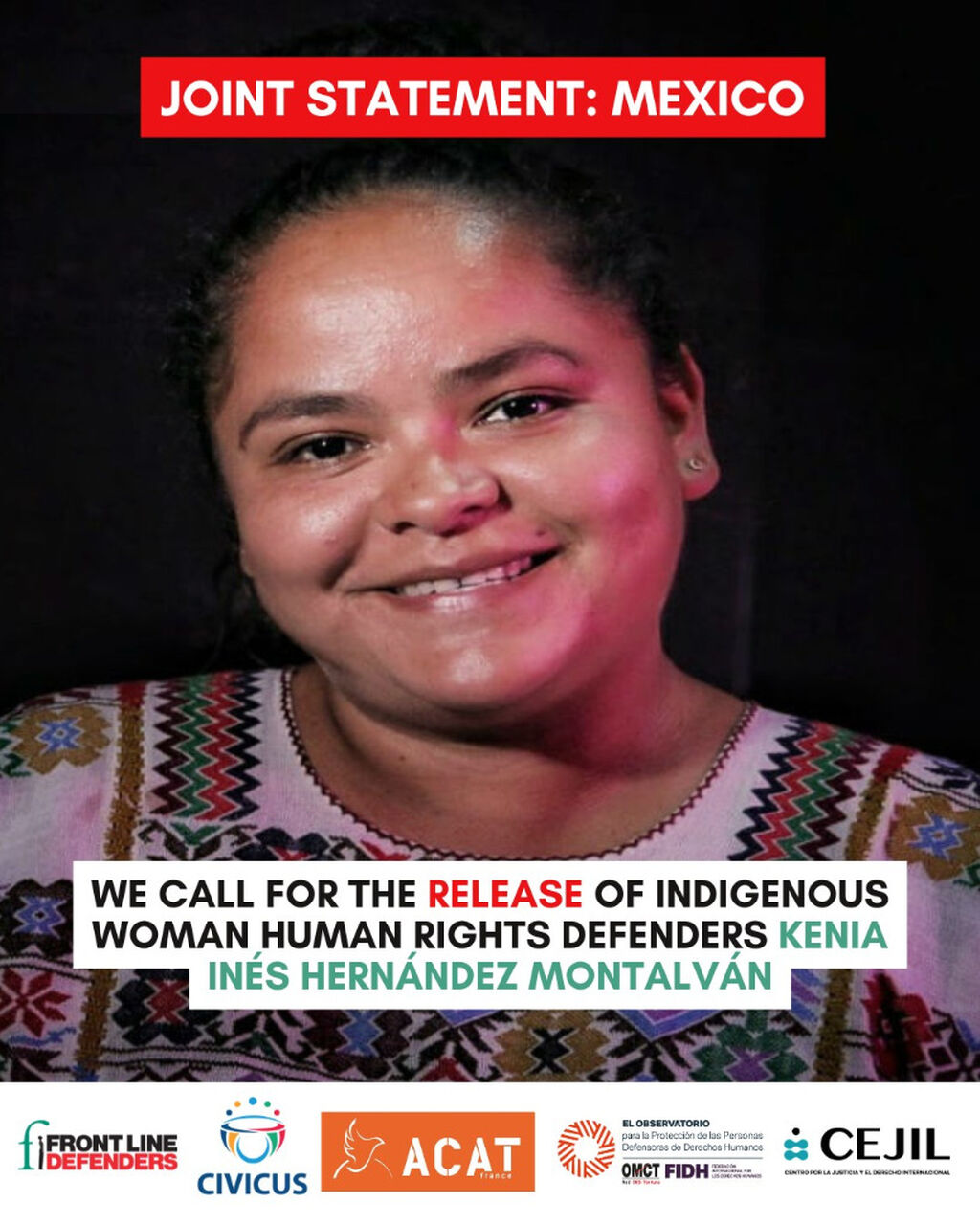 Mexico: The recent closure of the federal cases against human rights defender Kenia Hern&aacute;ndez opens an opportunity to deliver justice and secure her release
