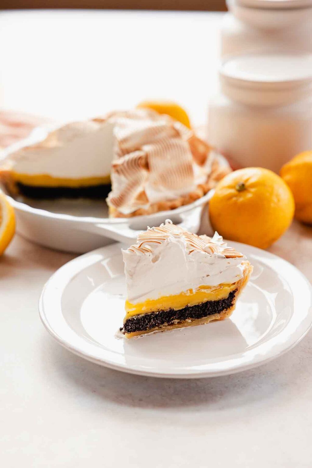 Lemon Poppy Seed Meringue Pie