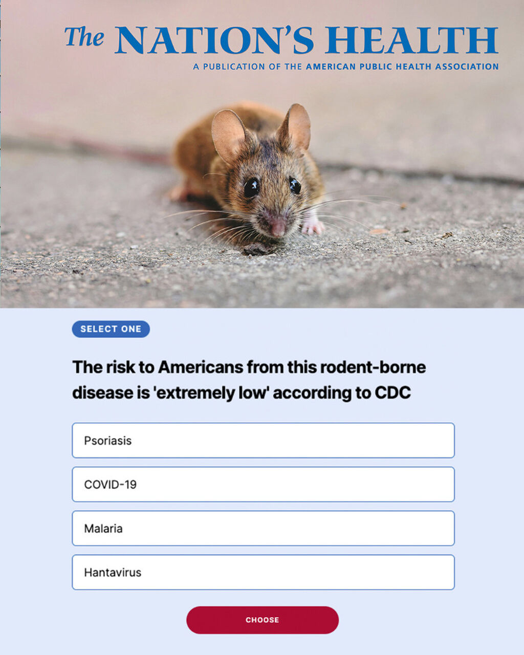 The Nation's Health News Quiz May 15, 2026
