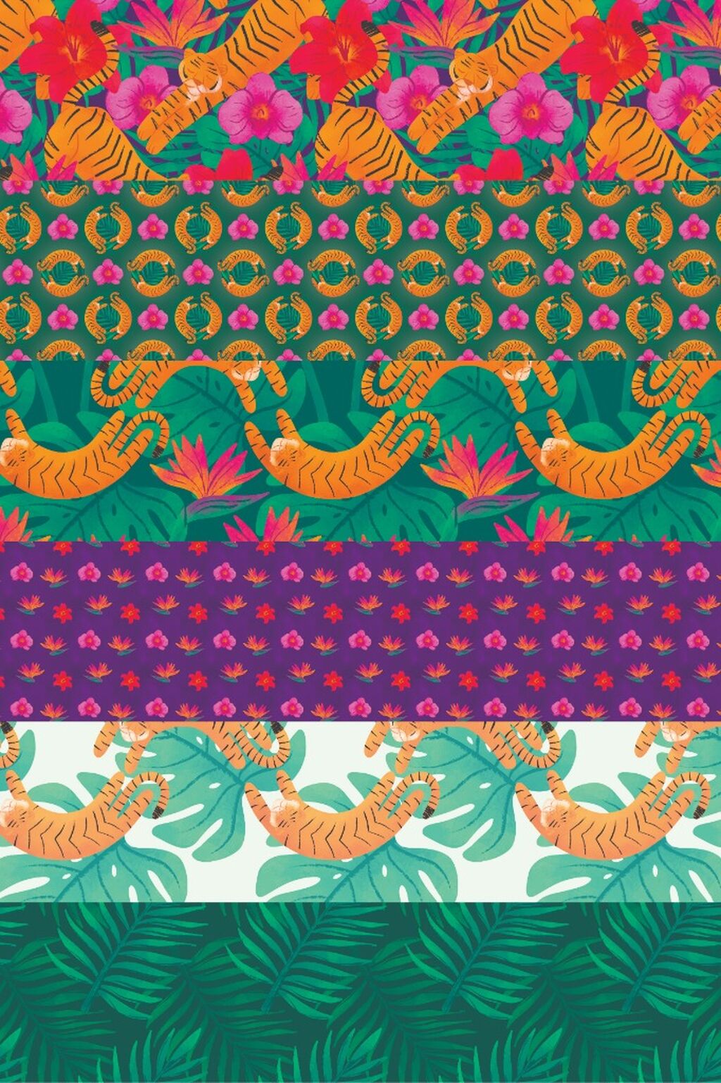 Tigers & Tropical Florals Collection | Spoonflower