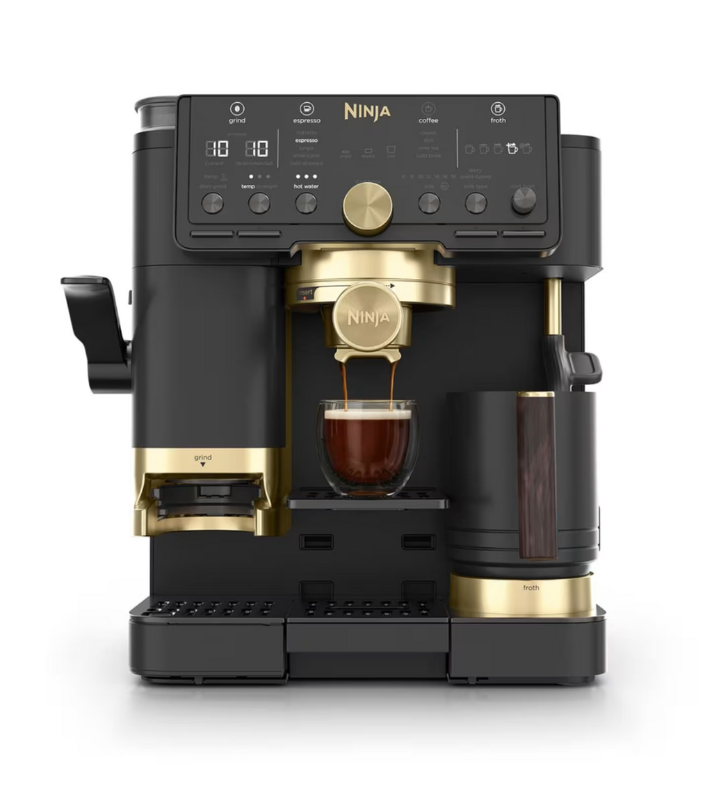 Die Ninja Kaffeemaschine in schwarz/gold! Mit RENE10 (gro&szlig; schreiben!) 10% sparen! 